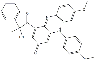 5-(4-Methoxyphenylamino)-4-(4-methoxyphenylimino)-2-methyl-2-phenyl-1H-indole-3,7(2H,4H)-dione Struktur