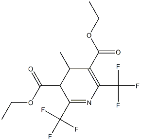 3,4-Dihydro-2,6-bis(trifluoromethyl)-4-methylpyridine-3,5-dicarboxylic acid diethyl ester Struktur