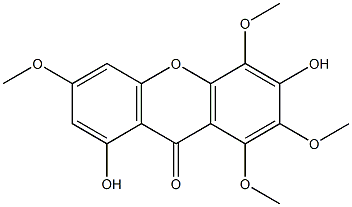 1,6-Dihydroxy-3,5,7,8-tetramethoxyxanthone Struktur