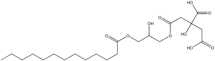 Citric acid dihydrogen 1-(2-hydroxy-3-tridecanoyloxypropyl) ester Struktur