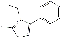 3-Ethyl-2-methyl-4-phenyloxazolium Struktur