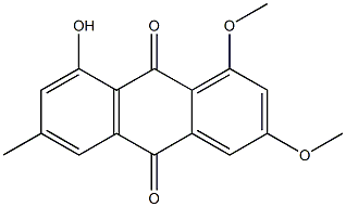 1,3-Dimethoxy-6-methyl-8-hydroxy-9,10-anthraquinone Struktur