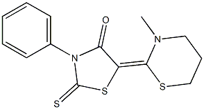 2-Thioxo-3-phenyl-5-[(tetrahydro-3-methyl-2H-1,3-thiazin)-2-ylidene]thiazolidin-4-one Struktur