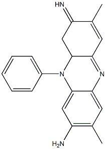 3-Amino-7-imino-2,8-dimethyl-5-phenyl-5,5a,6,7-tetrahydrophenazine Struktur