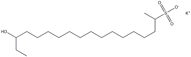 16-Hydroxyoctadecane-2-sulfonic acid potassium salt Struktur