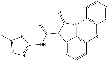 N-(5-Methyl-2-thiazolyl)-1,2-dihydro-1-oxopyrrolo[3,2,1-kl]phenothiazine-2-carboxamide Struktur