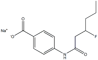 4-[(3-Fluorohexanoyl)amino]benzenecarboxylic acid sodium salt Struktur