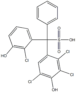 (2-Chloro-3-hydroxyphenyl)(2,3,5-trichloro-4-hydroxyphenyl)phenylmethanesulfonic acid Struktur