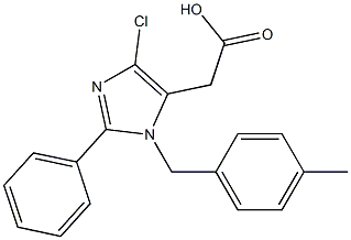 2-Phenyl-1-(4-methylbenzyl)-4-chloro-1H-imidazole-5-acetic acid Struktur