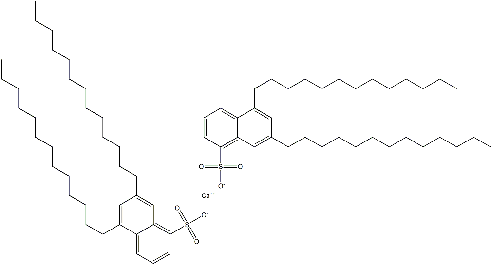 Bis(5,7-ditridecyl-1-naphthalenesulfonic acid)calcium salt Struktur