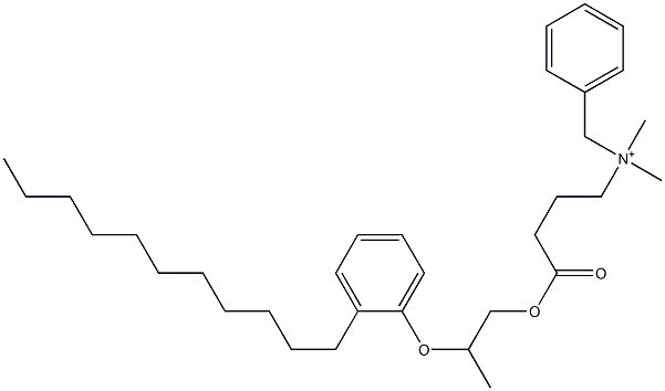 N,N-Dimethyl-N-benzyl-N-[3-[[2-(2-undecylphenyloxy)propyl]oxycarbonyl]propyl]aminium Struktur