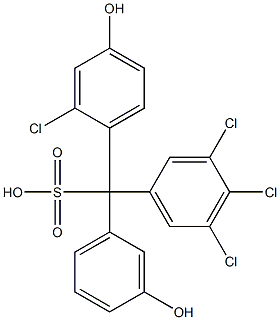 (2-Chloro-4-hydroxyphenyl)(3,4,5-trichlorophenyl)(3-hydroxyphenyl)methanesulfonic acid Struktur