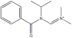 Dimethyl[[benzoyl(isopropyl)amino]methylene]aminium Struktur