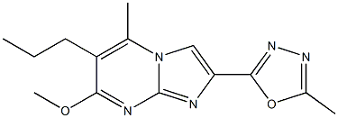 2-(5-Methyl-1,3,4-oxadiazol-2-yl)-7-methoxy-5-methyl-6-propylimidazo[1,2-a]pyrimidine Struktur