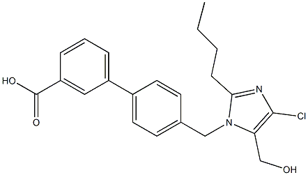 4'-(5-Hydroxymethyl-4-chloro-2-butyl-1H-imidazol-1-ylmethyl)-1,1'-biphenyl-3-carboxylic acid Struktur