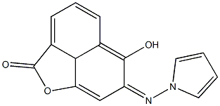 7-Pyrrolizino-6-hydroxy-2H-naphtho[1,8-bc]furan-2-one Struktur