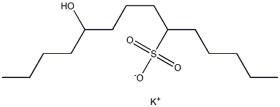 10-Hydroxytetradecane-6-sulfonic acid potassium salt Struktur