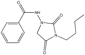 1-(Benzoylamino)-3-butylhydantoin Struktur