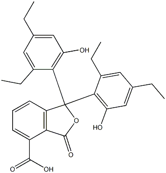 1,1-Bis(2,4-diethyl-6-hydroxyphenyl)-1,3-dihydro-3-oxoisobenzofuran-4-carboxylic acid Struktur