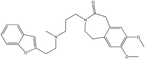 2,3-Dihydro-7,8-dimethoxy-3-[3-[N-[2-(benzofuran-2-yl)ethyl]-N-methylamino]propyl]-1H-3-benzazepin-4(5H)-one Struktur