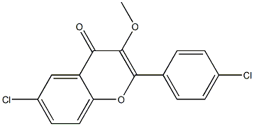 2-(4-Chlorophenyl)-6-chloro-3-methoxy-4H-1-benzopyran-4-one Struktur