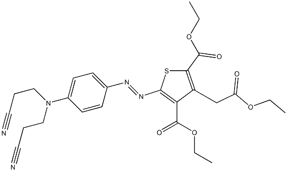 5-[[4-[Bis(2-cyanoethyl)amino]phenyl]azo]-2,4-bis(ethoxycarbonyl)-3-thiopheneacetic acid ethyl ester Struktur