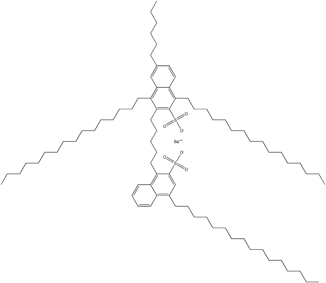 Bis(1,4-dihexadecyl-2-naphthalenesulfonic acid)barium salt Struktur