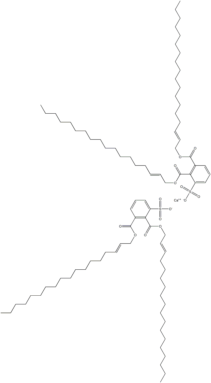 Bis[2,3-di(2-octadecenyloxycarbonyl)benzenesulfonic acid]calcium salt Struktur