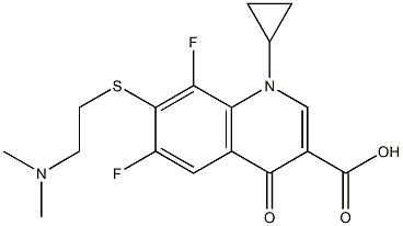 7-[2-(Dimethylamino)ethyl]thio-1-cyclopropyl-6,8-difluoro-1,4-dihydro-4-oxoquinoline-3-carboxylic acid Struktur