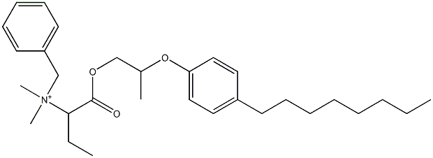 N,N-Dimethyl-N-benzyl-N-[1-[[2-(4-octylphenyloxy)propyl]oxycarbonyl]propyl]aminium Struktur