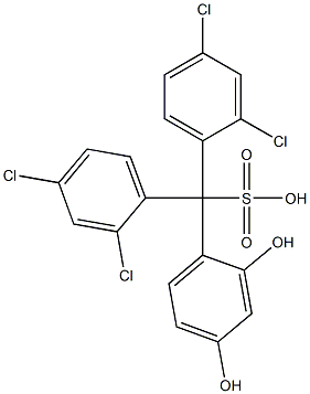 Bis(2,4-dichlorophenyl)(2,4-dihydroxyphenyl)methanesulfonic acid Struktur