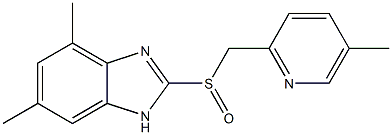 4,6-Dimethyl-2-[[(5-methyl-2-pyridyl)methyl]sulfinyl]-1H-benzimidazole Struktur