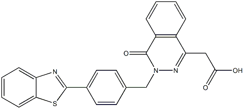 3-[4-(2-Benzothiazolyl)benzyl]-3,4-dihydro-4-oxophthalazine-1-acetic acid Struktur