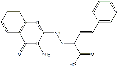 2-[2-[(3-Amino-3,4-dihydro-4-oxoquinazolin)-2-yl]hydrazono]-4-phenyl-3-butenoic acid Struktur