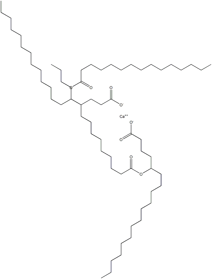 Bis(5-pentadecanoyloxyoctadecanoic acid)calcium salt Struktur