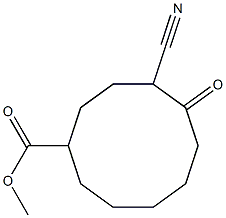 4-Cyano-5-oxocyclodecanecarboxylic acid methyl ester Struktur