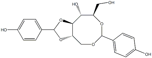 1-O,5-O:2-O,3-O-Bis(4-hydroxybenzylidene)-D-glucitol Struktur