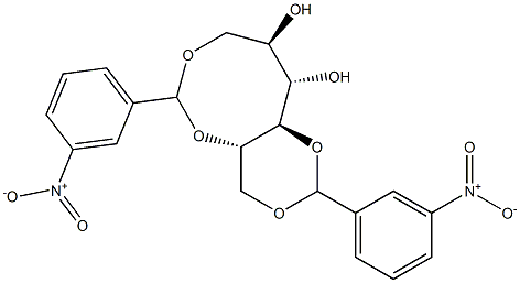 1-O,5-O:4-O,6-O-Bis(3-nitrobenzylidene)-L-glucitol Struktur