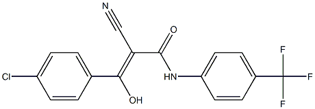 2-Cyano-3-hydroxy-3-[4-chlorophenyl]-N-[4-trifluoromethylphenyl]acrylamide Struktur