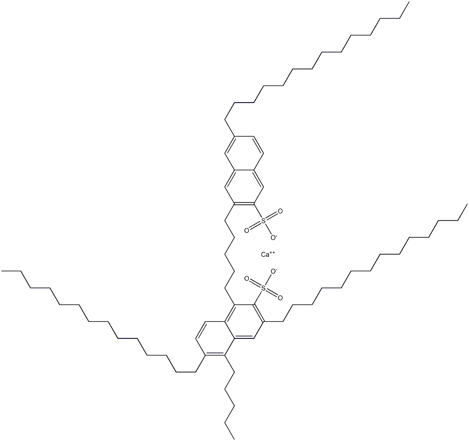 Bis(3,6-ditetradecyl-2-naphthalenesulfonic acid)calcium salt Struktur