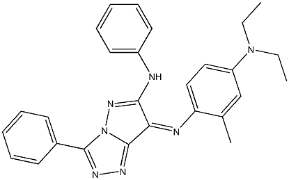 (7E)-7-[[2-Methyl-4-(diethylamino)phenyl]imino]-N,3-diphenyl-7H-pyrazolo[5,1-c]-1,2,4-triazol-6-amine Struktur