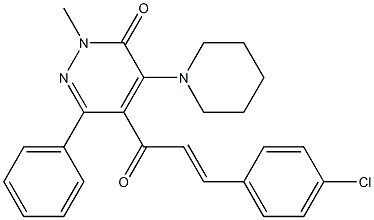 4-Piperidino-5-[1-oxo-3-(4-chlorophenyl)-2-propenyl]-2-methyl-6-phenylpyridazin-3(2H)-one Struktur