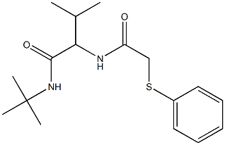 N-[(1S)-1-(tert-Butylcarbamoyl)isobutyl](phenylthio)acetamide Struktur