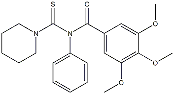 N-(3,4,5-Trimethoxybenzoyl)-N-phenyl-1-piperidinecarbothioamide Struktur