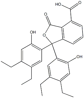 1,1-Bis(3,4-diethyl-6-hydroxyphenyl)-1,3-dihydro-3-oxoisobenzofuran-4-carboxylic acid Struktur