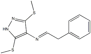 5-Methylthio-3-methylthio-4-(benzylmethylene)amino-1H-pyrazole Struktur