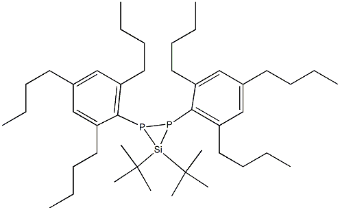 3,3-Bis(1,1-dimethylethyl)-1,2-bis(2,4,6-tributylphenyl)diphosphasilacyclopropane Struktur