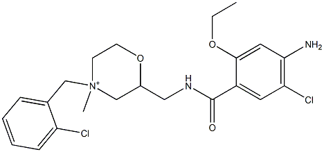 2-[(4-Amino-5-chloro-2-ethoxybenzoylamino)methyl]-4-(2-chlorobenzyl)-4-methylmorpholinium Struktur