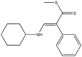 3-(Cyclohexylamino)-2-phenylpropenedithioic acid methyl ester Struktur