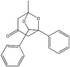 1,7-Diphenyl-5-methyl-6,8-dioxabicyclo[3.2.1]octan-3-one Struktur